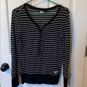 Roxy Black and White Striped Sweater